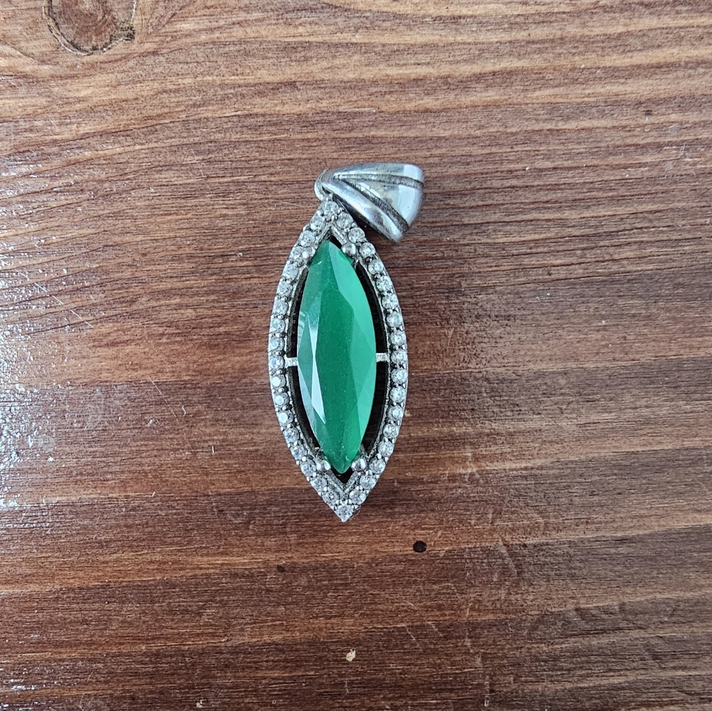 Elegant  Sterling Silver And Gemstone Vintage Pendant